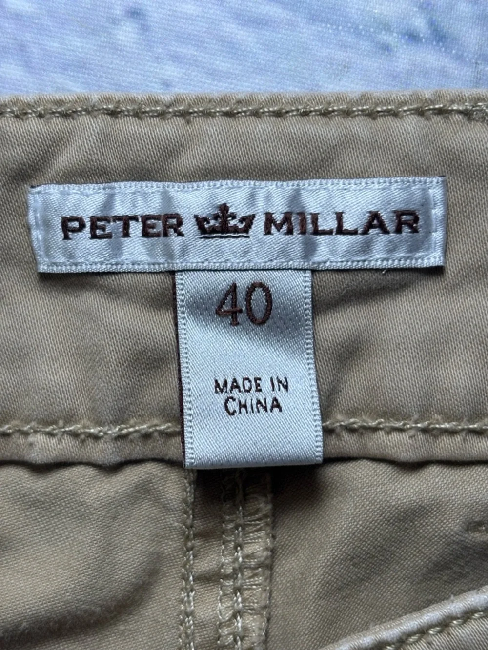 Peter Millar Crown Pants Mens 40x28 Crown Sport Five Pocket Khaki Cotton Canvas